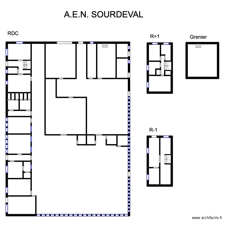 AEN SOURDEVAL. Plan de 45 pièces et 485 m2