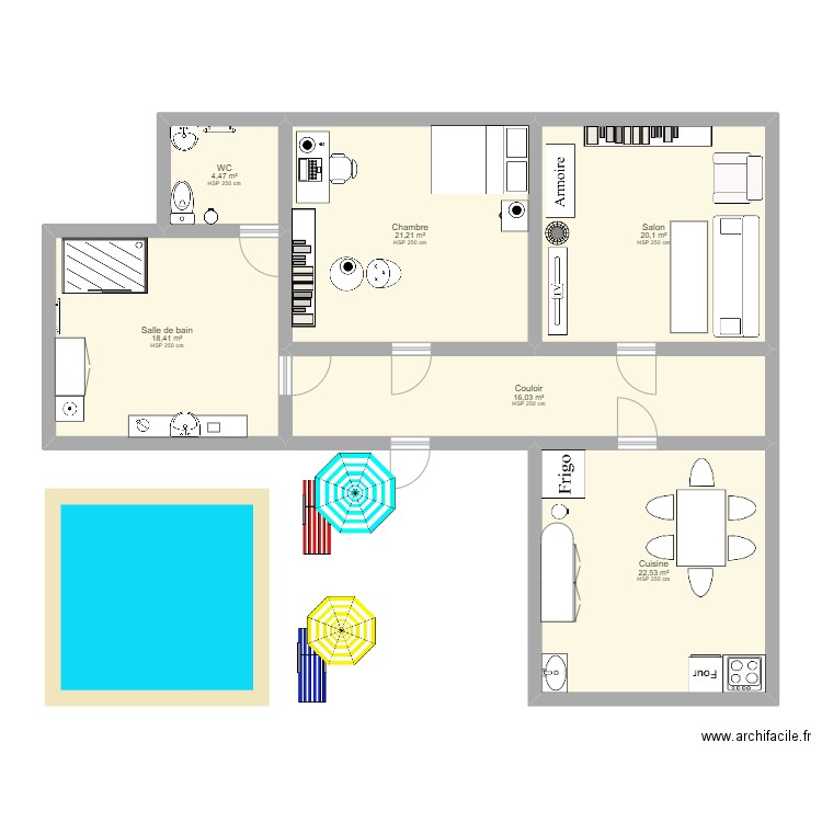 HENDRY DS 2 ARC. Plan de 6 pièces et 103 m2