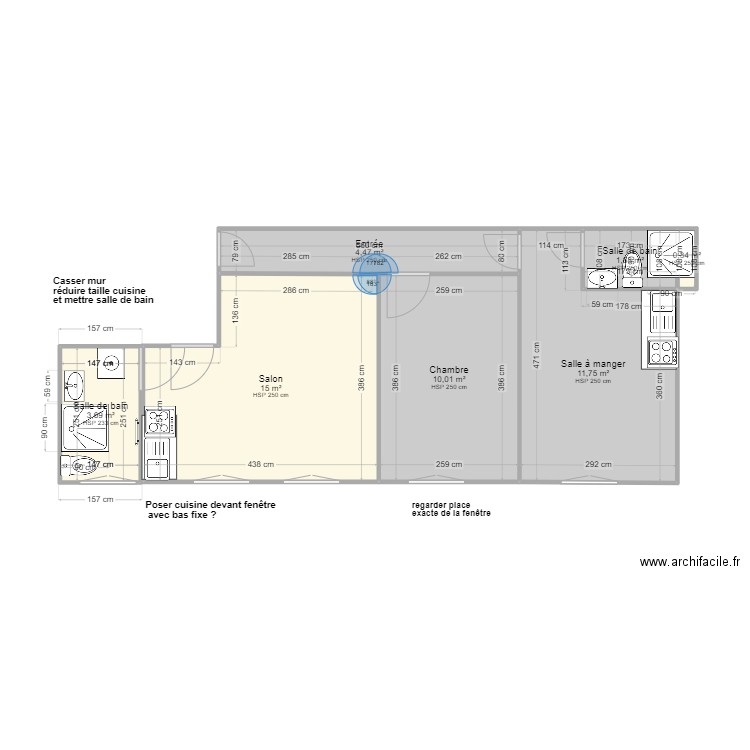 Aguado 2 apts ref cuisine 2. Plan de 7 pièces et 47 m2