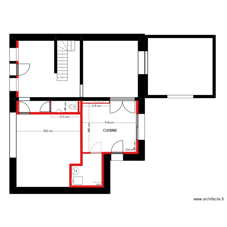 DUFRECHE RDC 3. Plan de 4 pièces et 119 m2