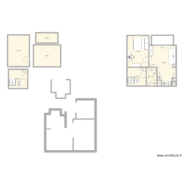 T2 IVRY EXACT. Plan de 10 pièces et 66 m2