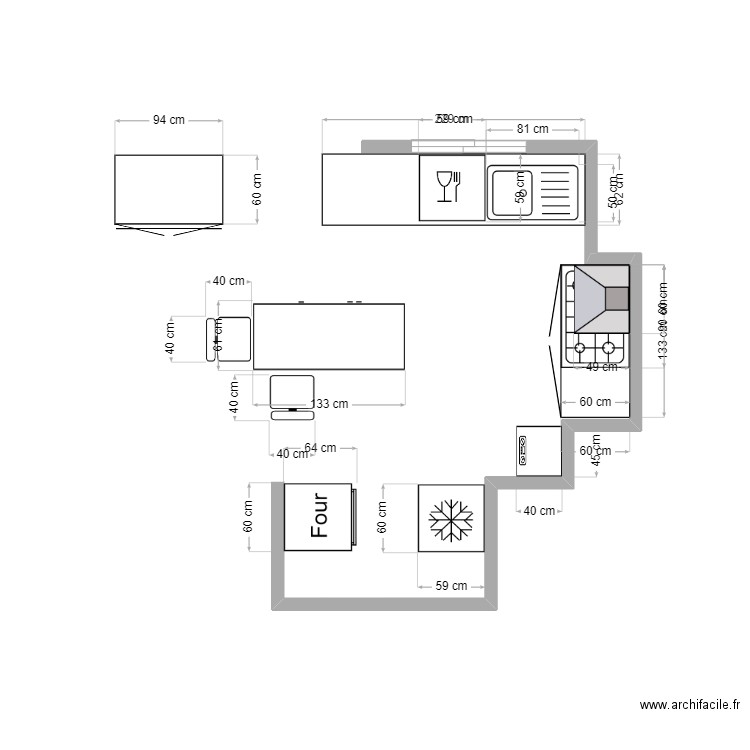 CUISINE V1. Plan de 0 pièce et 0 m2