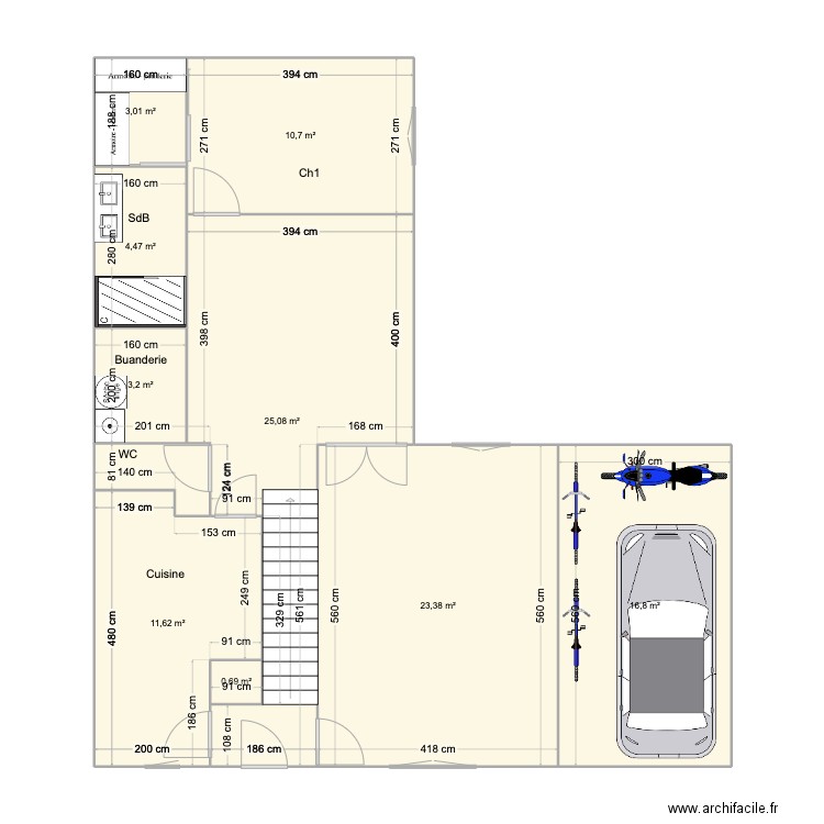 maison Florian RDC FUTUR. Plan de 9 pièces et 99 m2