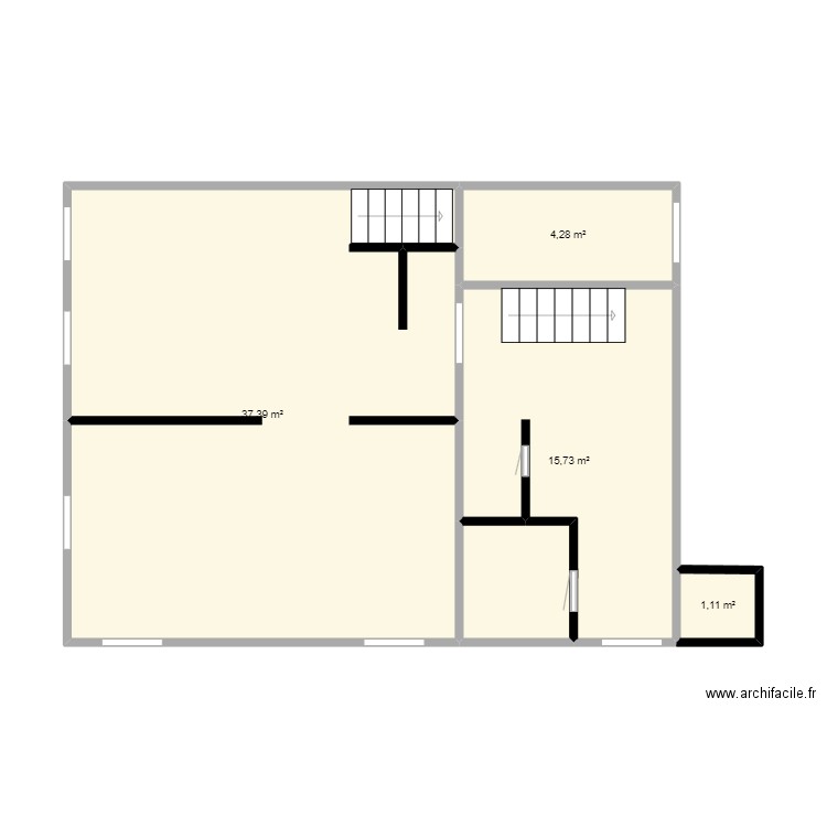 maison champier. Plan de 4 pièces et 59 m2