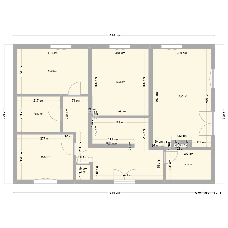 GASTEUIL A. Plan de 9 pièces et 105 m2