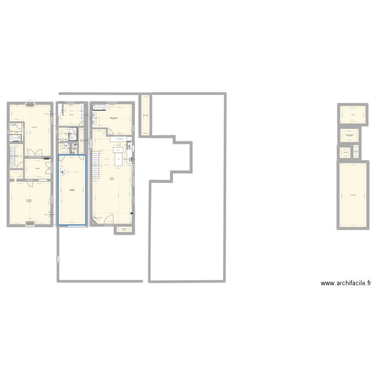 Projet maison. Plan de 22 pièces et 246 m2