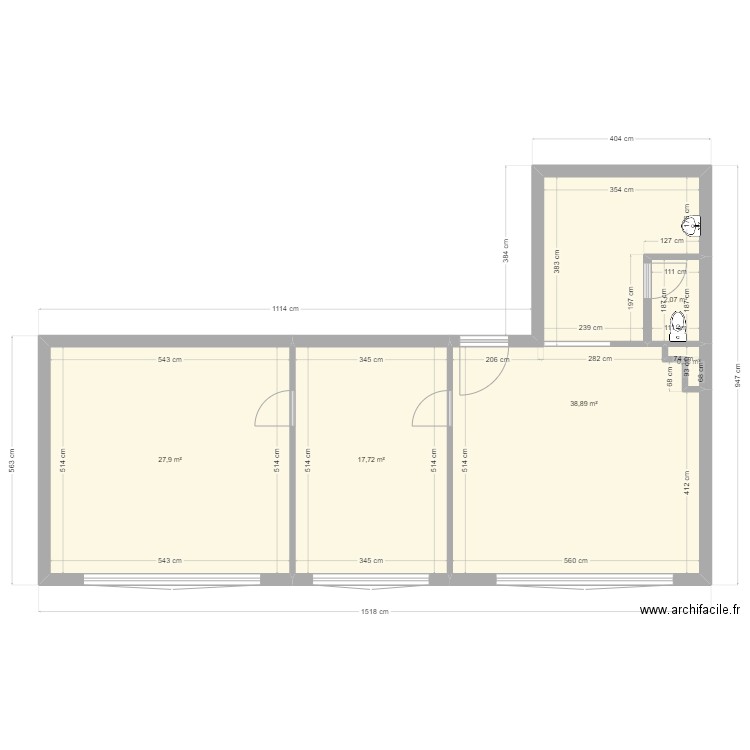 Lonay. Plan de 5 pièces et 87 m2