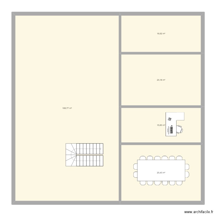 Base 1er étage. Plan de 5 pièces et 190 m2