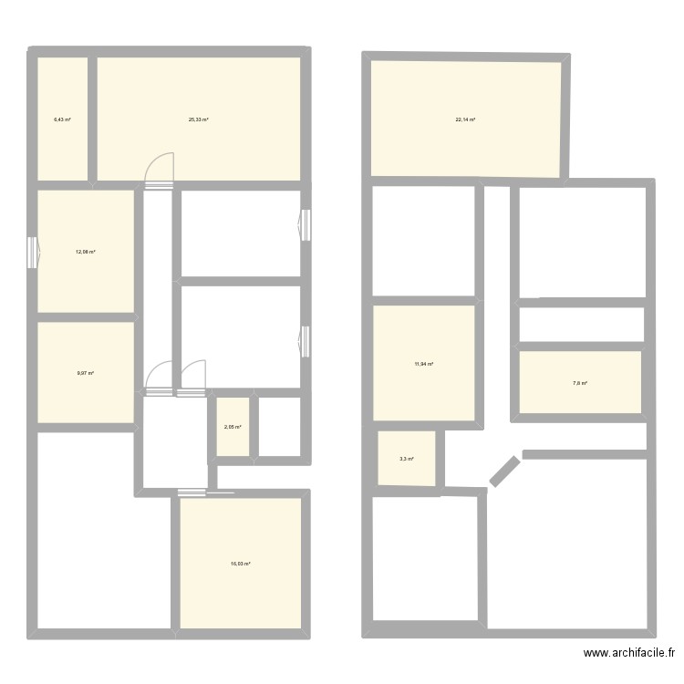 Maison2. Plan de 10 pièces et 117 m2