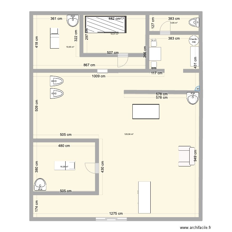 plan annab. Plan de 5 pièces et 187 m2