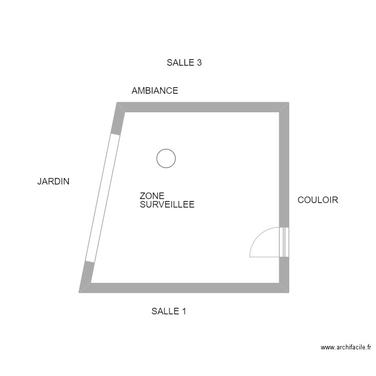 salle 5 alre. Plan de 1 pièce et 21 m2