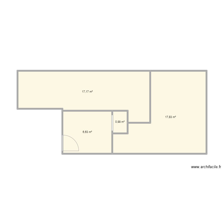 navette spatial. Plan de 4 pièces et 43 m2