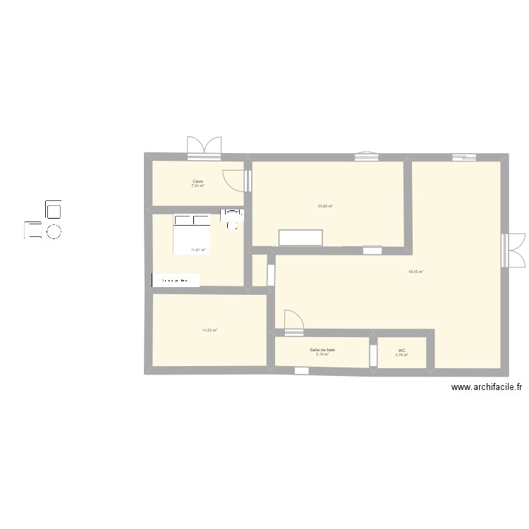 mezz. Plan de 7 pièces et 114 m2