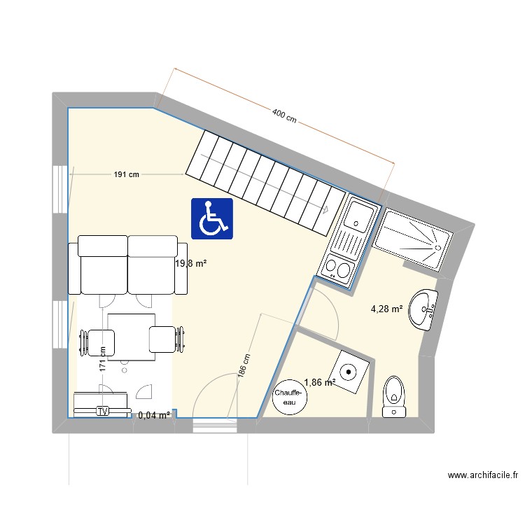 ALBAN STUDIO. Plan de 7 pièces et 51 m2