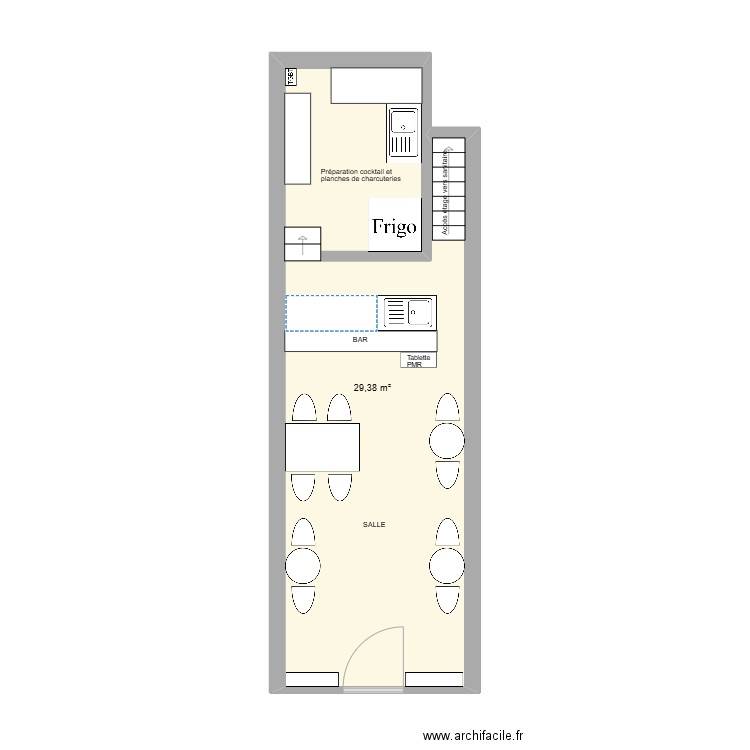 921 plan d'aménagement. Plan de 1 pièce et 29 m2