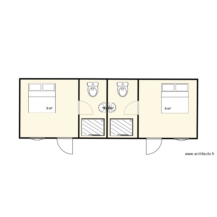 plan. Plan de 3 pièces et 27 m2