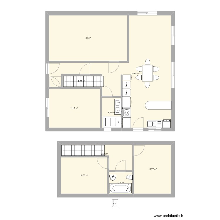 Sud2. Plan de 9 pièces et 108 m2