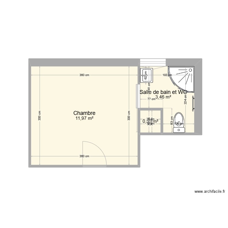 STOLL. Plan de 3 pièces et 16 m2