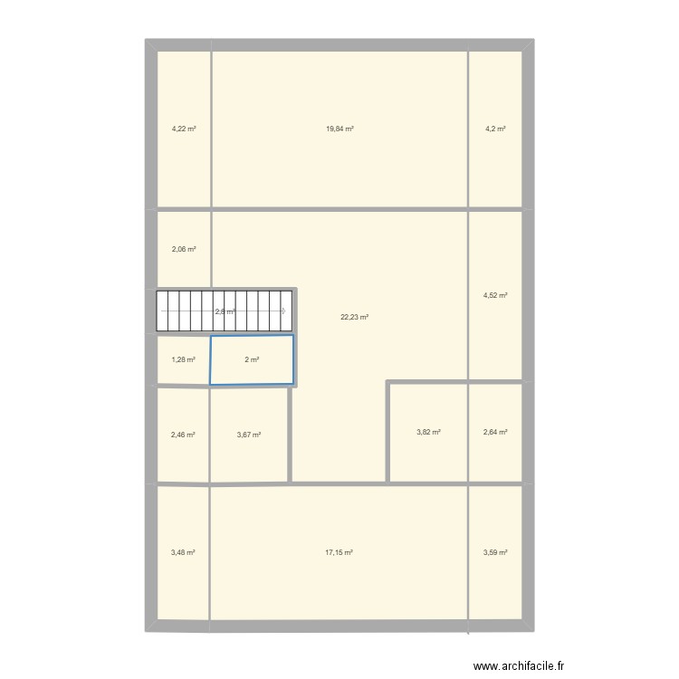 Lamboley. Plan de 24 pièces et 217 m2