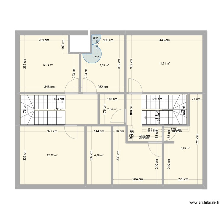 173 ch de Wavre troisième. Plan de 9 pièces et 86 m2