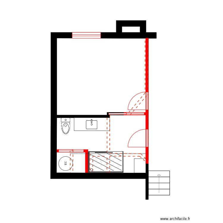 Giguère 4. Plan de 2 pièces et 9 m2