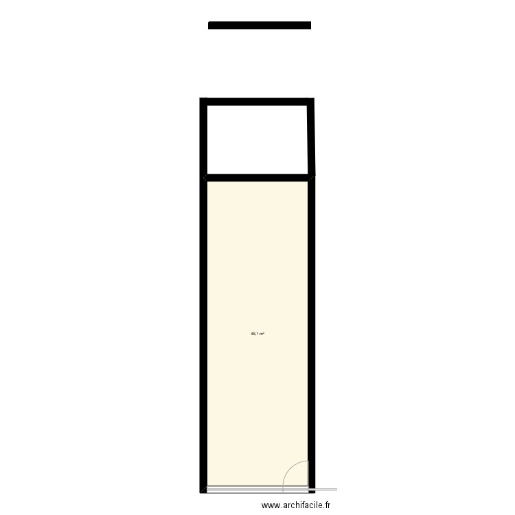 mag. Plan de 1 pièce et 48 m2