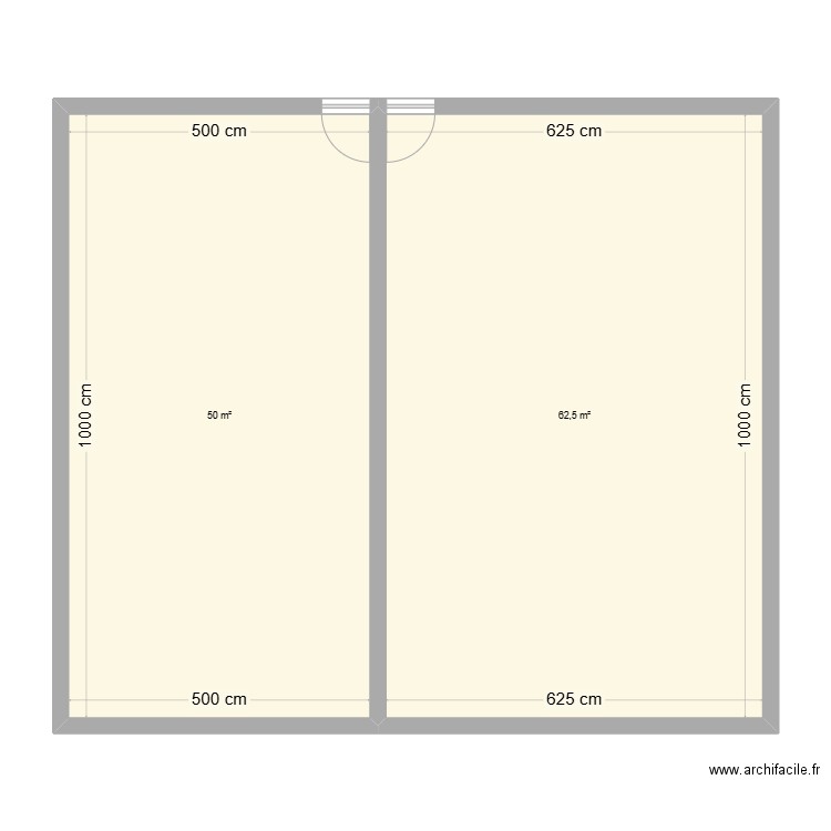 Plan des deux chambres froides. Plan de 2 pièces et 113 m2