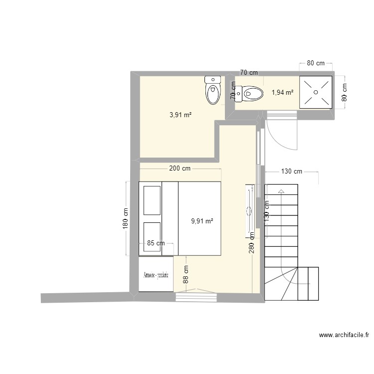 carole. Plan de 3 pièces et 16 m2