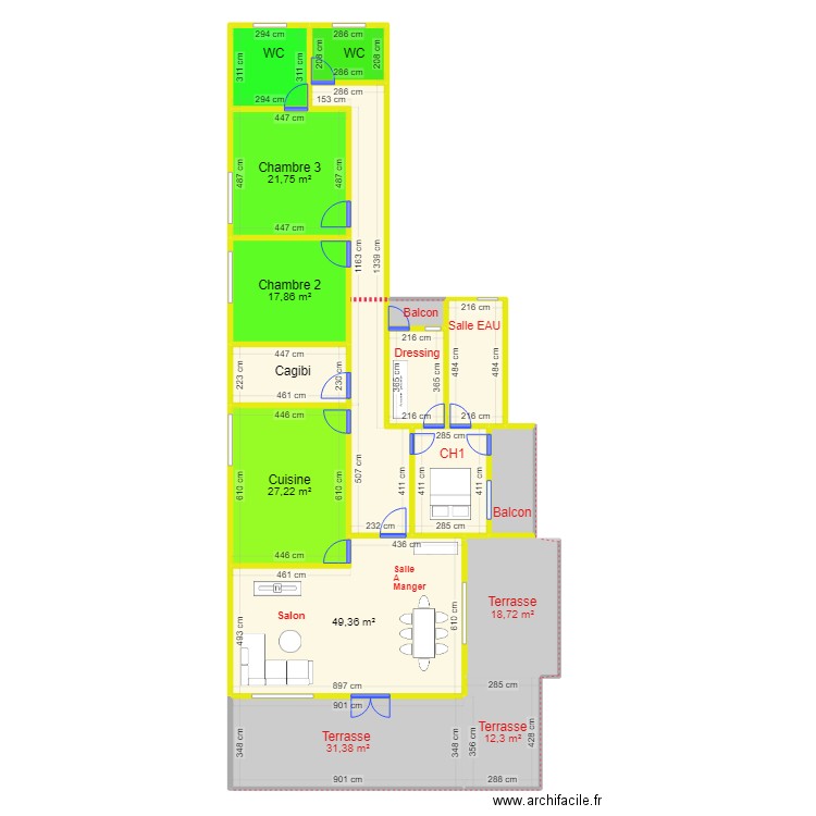 Iconi1. Plan de 15 pièces et 271 m2