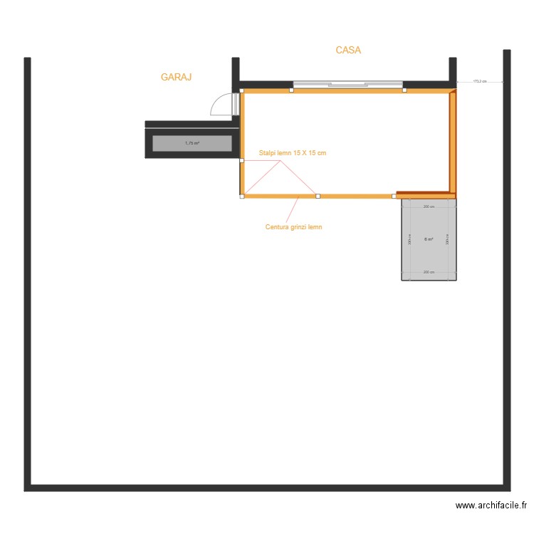 PLAN HAIZAS. Plan de 2 pièces et 8 m2