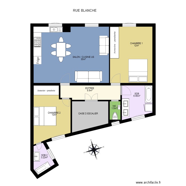 EX 47 PF V2. Plan de 10 pièces et 147 m2