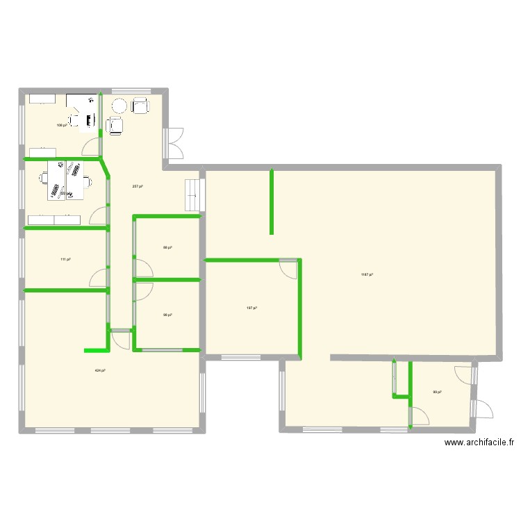 225 Seigneuriale agrandissement 28 x 52. Plan de 10 pièces et 250 m2