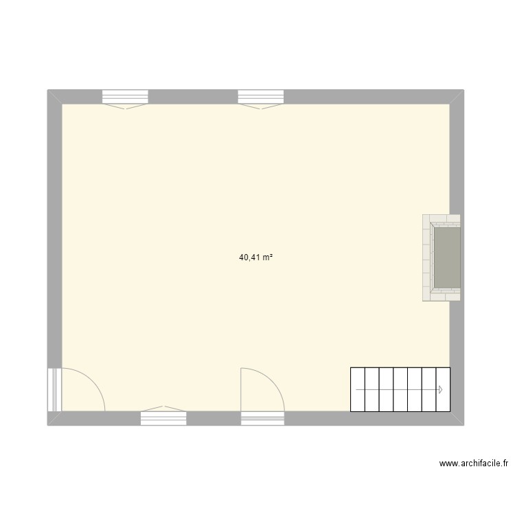 rdc Tourtoirac. Plan de 1 pièce et 40 m2