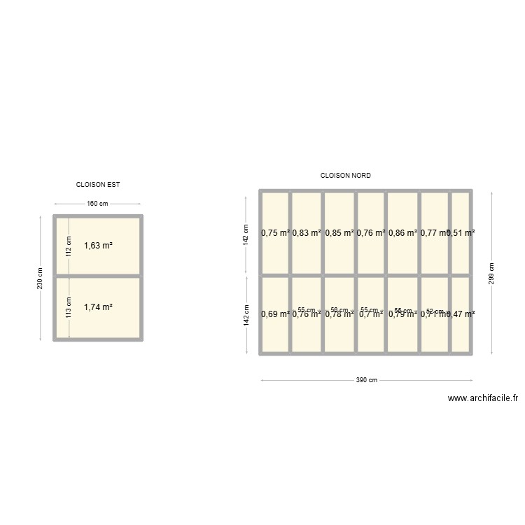 GARAGE POYARTIN. Plan de 16 pièces et 14 m2