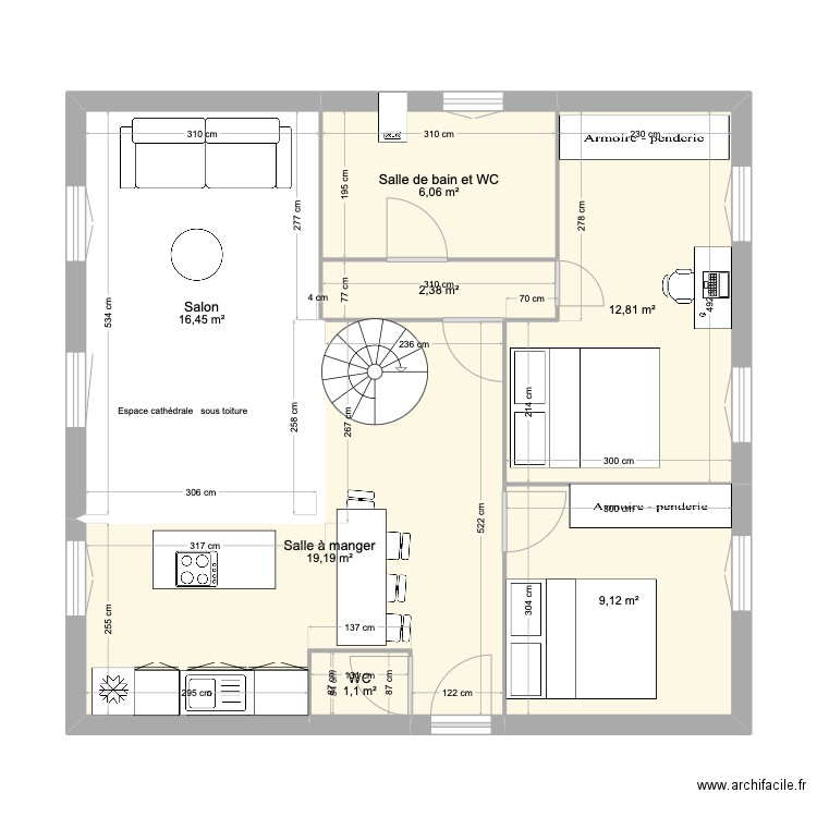 Marin 9. Plan de 11 pièces et 117 m2