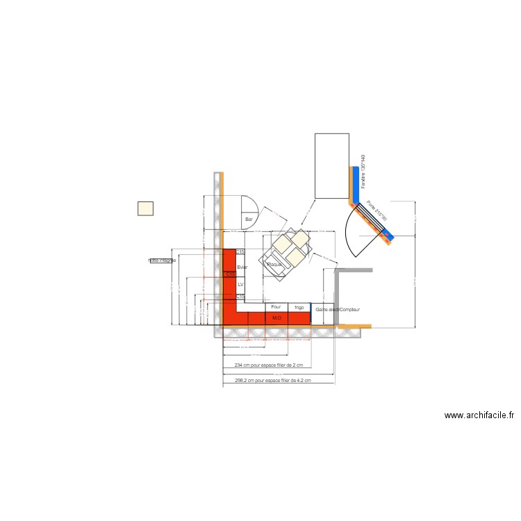 ilot ovalisé à preciser en épi v2. Plan de 0 pièce et 0 m2