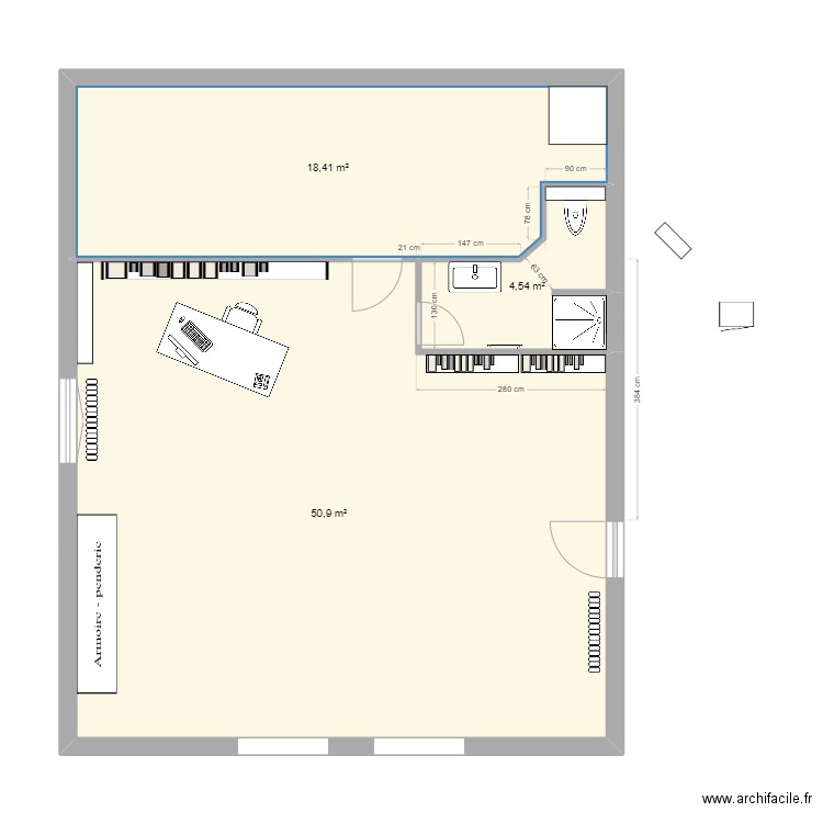 sdb haut 2025_80x80_145_b. Plan de 3 pièces et 74 m2