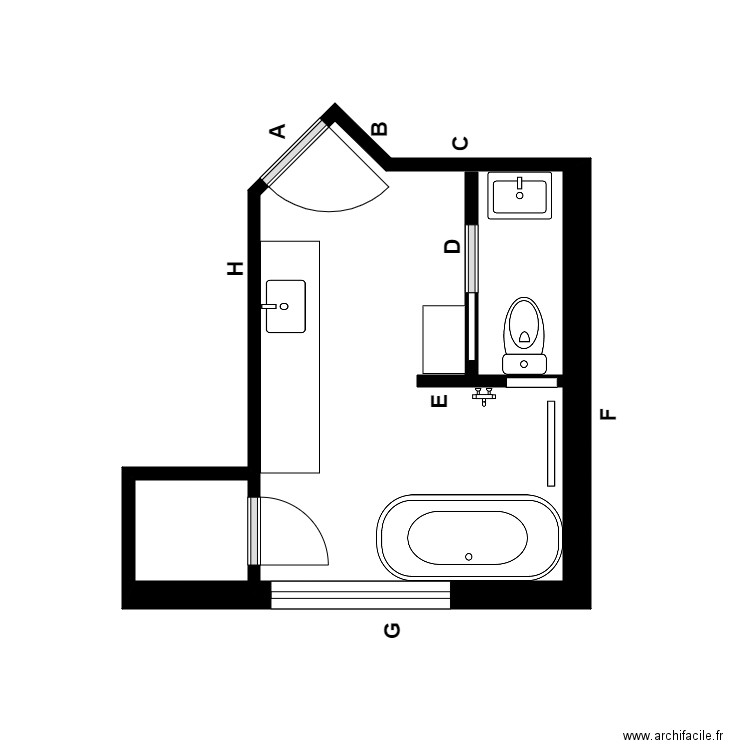 tremblay vide. Plan de 2 pièces et 11 m2