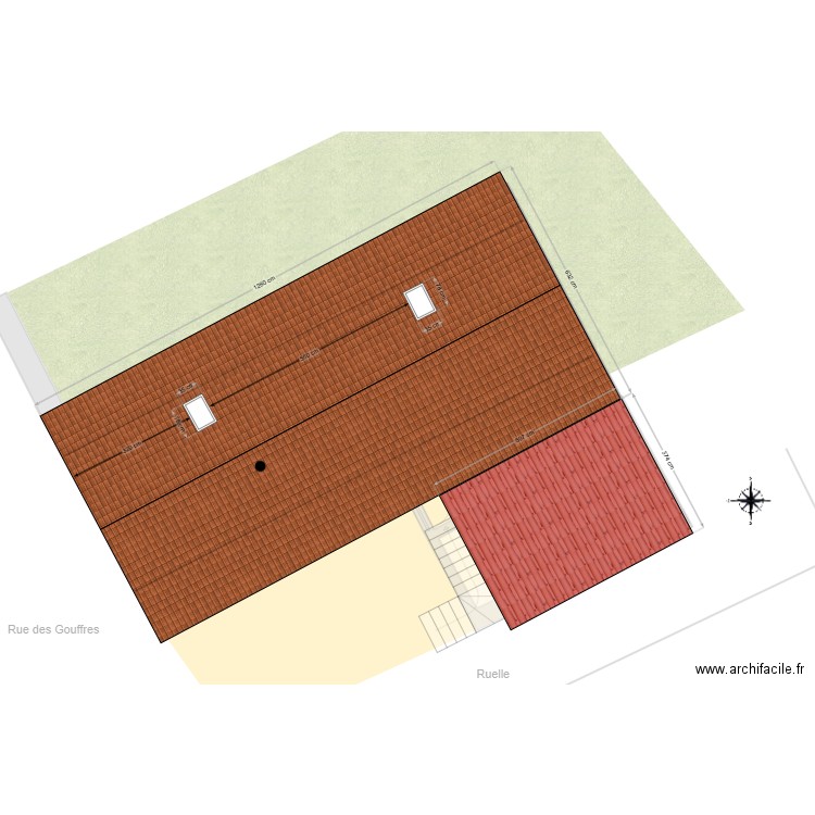 Plan masse Projet terrasse couverte. Plan de 8 pièces et 148 m2