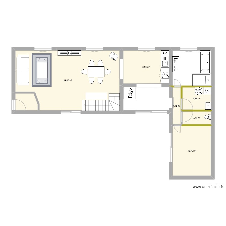 ANNE SOPHIE 1. Plan de 6 pièces et 62 m2