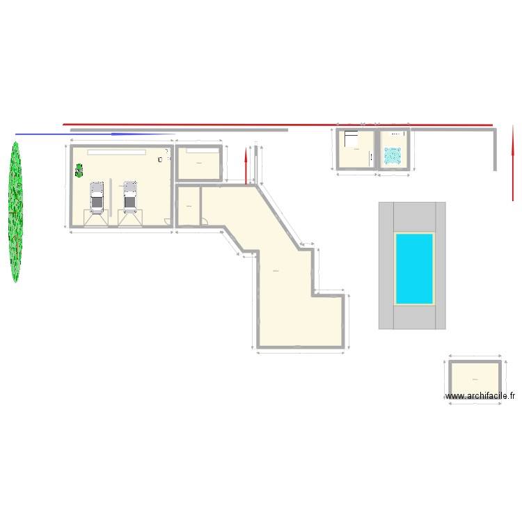 Macro. Plan de 7 pièces et 385 m2