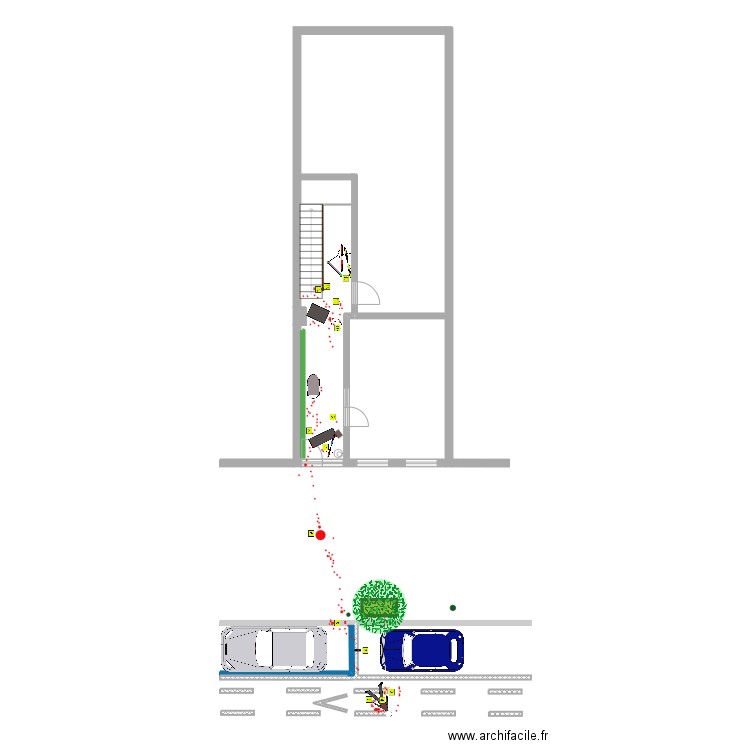 Bockstael 10 (rdc + VP). Plan de 1 pièce et 1 m2