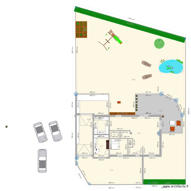 permis. Plan de 9 pièces et 628 m2