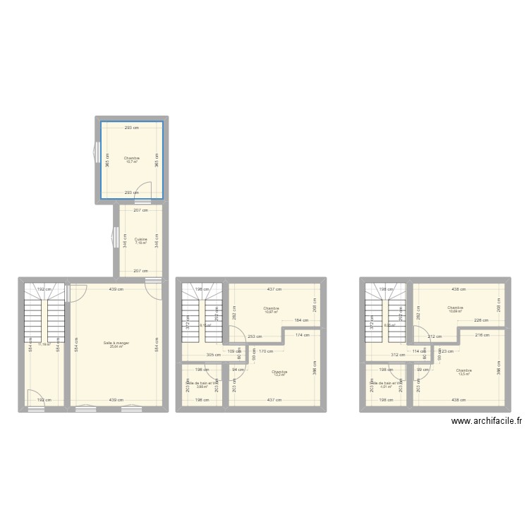 18 duranteau. Plan de 12 pièces et 127 m2