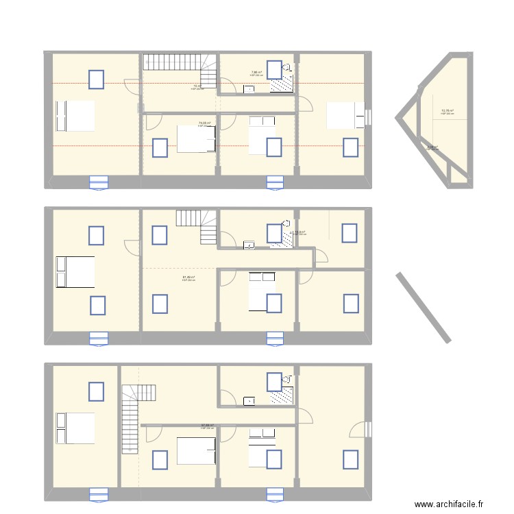 Montmachoux1er. Plan de 8 pièces et 306 m2