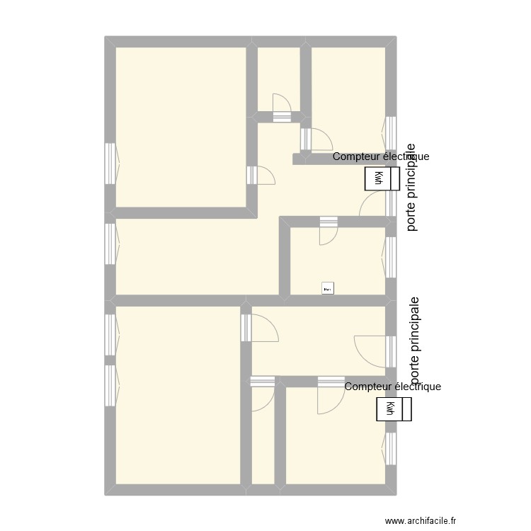 Plan etage 1 ELEC. Plan de 9 pièces et 61 m2