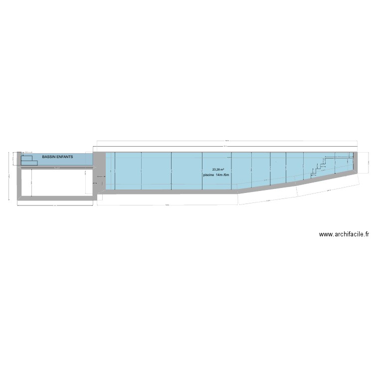 coupe piscine projet essaouira modification modification. Plan de 1 pièce et 23 m2