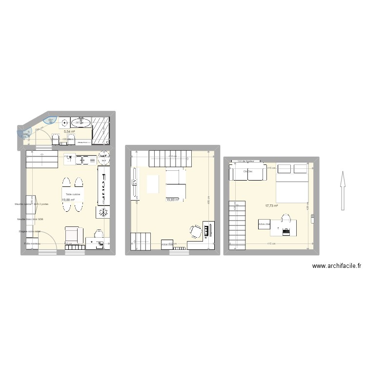 FuturAppartV1. Plan de 4 pièces et 63 m2