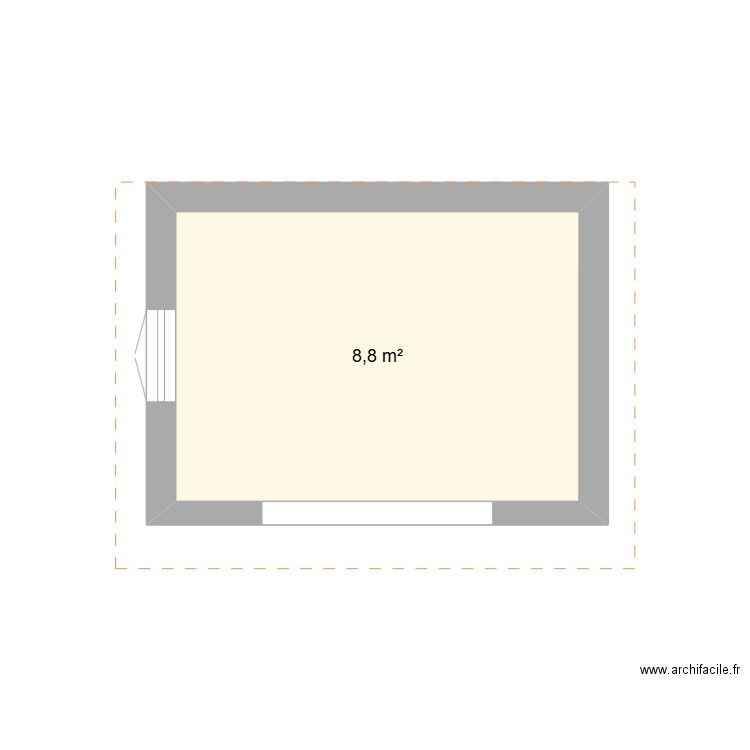 garage. Plan de 1 pièce et 9 m2