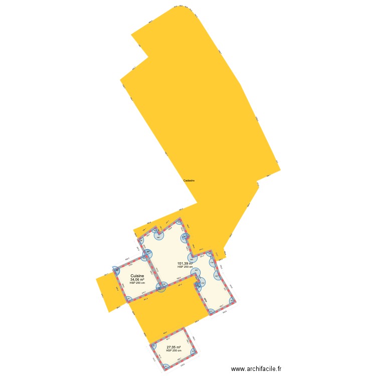 Plan Fermette 1678. Plan de 3 pièces et 162 m2